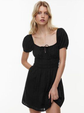 NWT Aritzia Sunday Best Black Kay Puff Sleeve Mini Dress